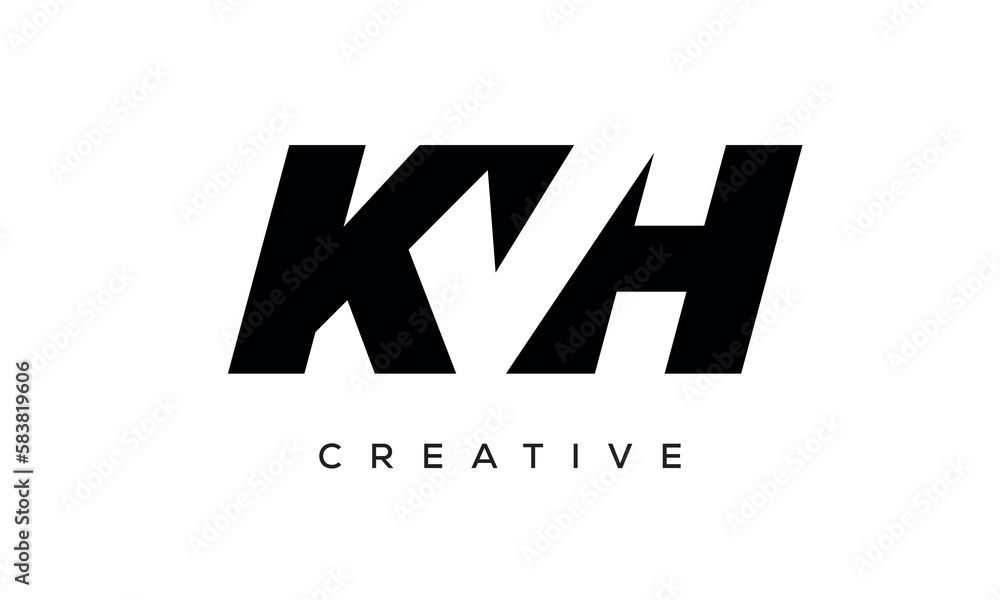 KVH letters negative space logo design. creative typography monogram vector	