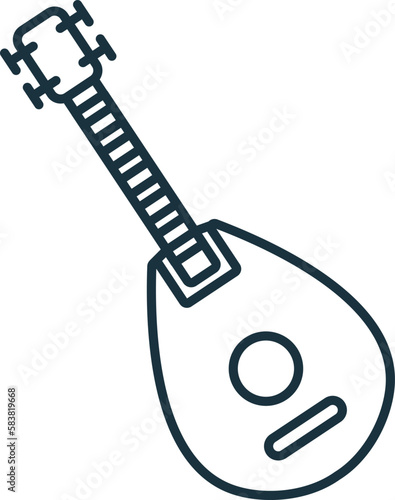 Lute line icon. Simple element from musical instruments collection. Creative Lute outline icon for web design, templates, infographics and more