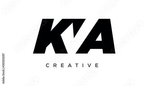 KVA letters negative space logo design. creative typography monogram vector 