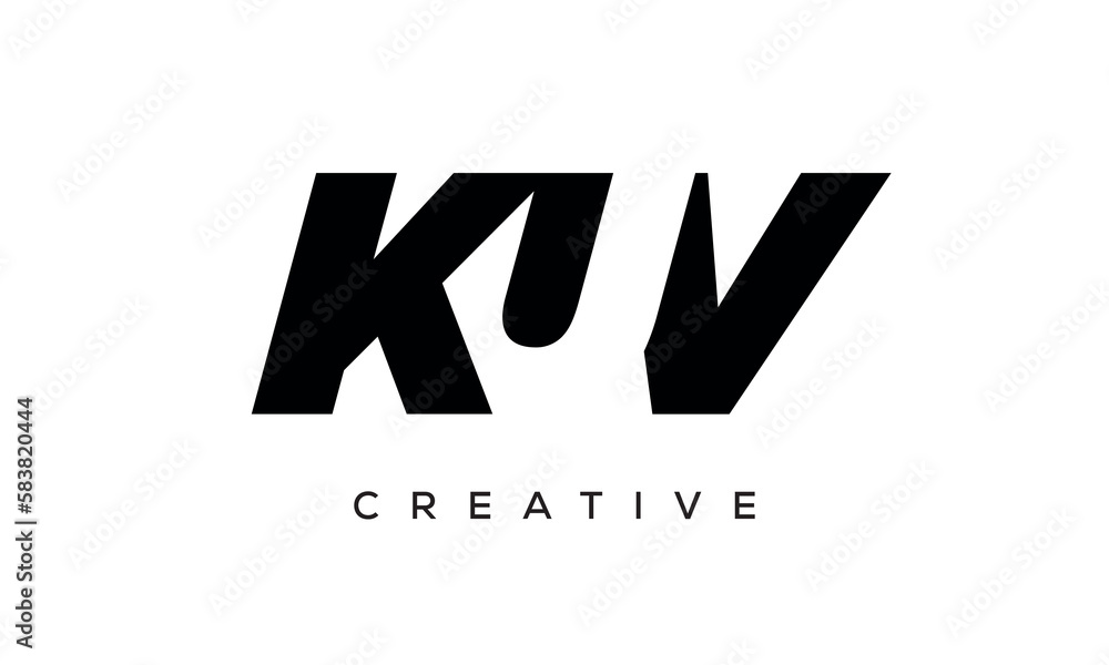 KUV letters negative space logo design. creative typography monogram vector	