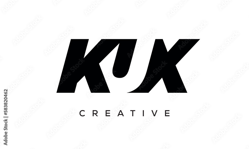 KUX letters negative space logo design. creative typography monogram vector	