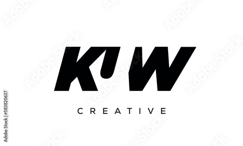 KSW letters negative space logo design. creative typography monogram vector 