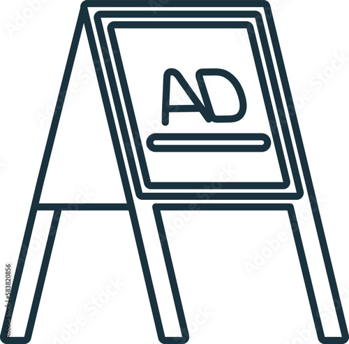 Pop Out Stand line icon. Colored element sign from outdoor advertising collection. Outline Pop Out Stand icon sign for web design, infographics and more.