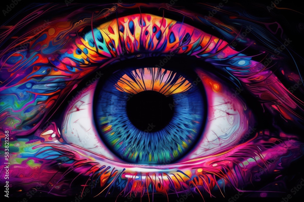Abstract Colorful Illustration of an Eye - Close Up