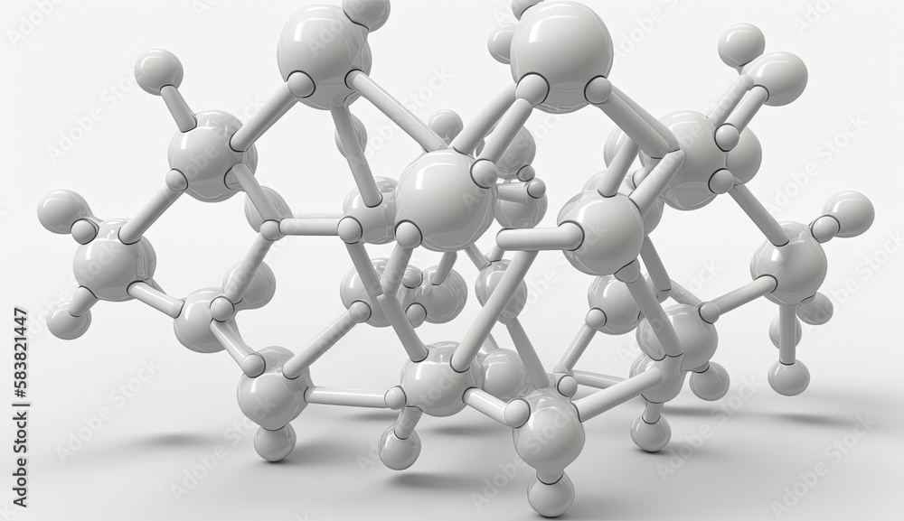 Fototapeta premium 3d illustration of a molecular structure on a smooth background. Generative AI