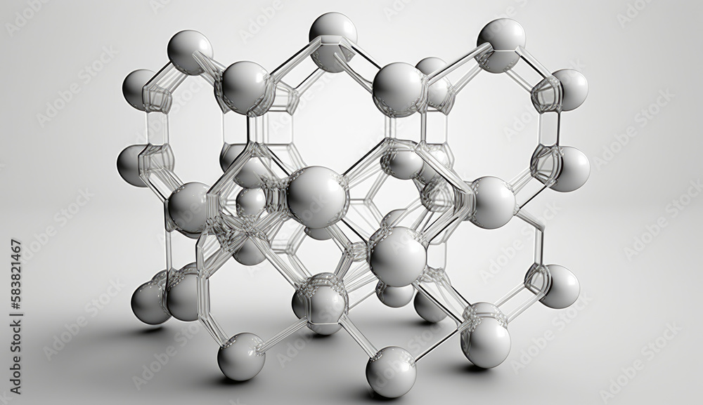 Obraz premium 3d illustration of a molecular structure on a smooth background. Generative AI