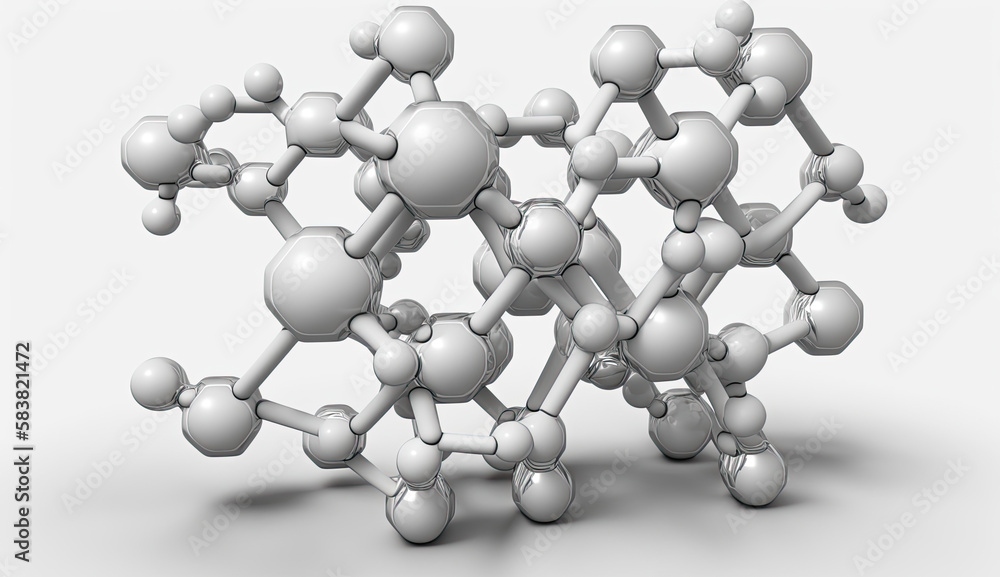Obraz premium 3d illustration of a molecular structure on a smooth background. Generative AI