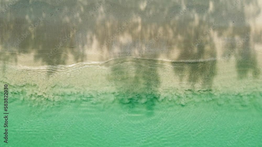 Sea waves and beautiful sand beach aerial view drone shot. Sea waves and beautiful sand beach aerial view drone shot.