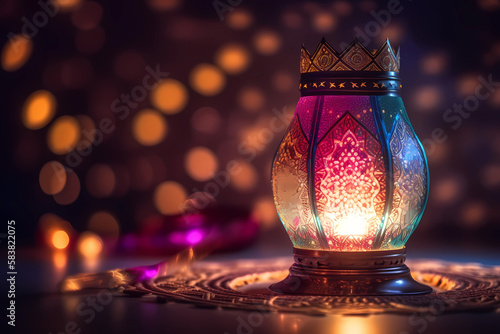 Islamic lantern background for holy month ramadan kareem concept