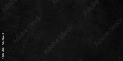 Dark black and stone grungy wall backdrop background. Blank black concrete texture surface background. dark texture chalk board and black board background.	
