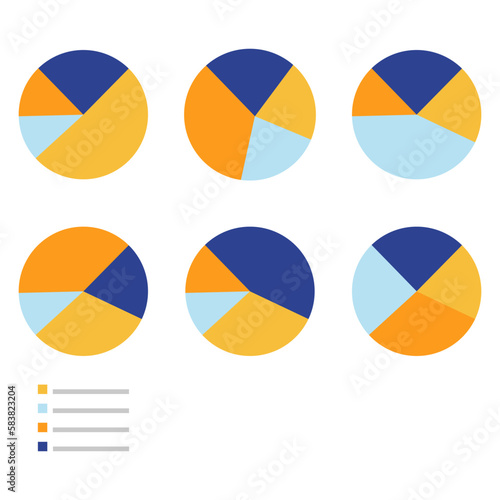 Free Download Infographics with circular pie charts. Pie chart for data analysis and web design. Vector illustration on a white background. - GFXLoad