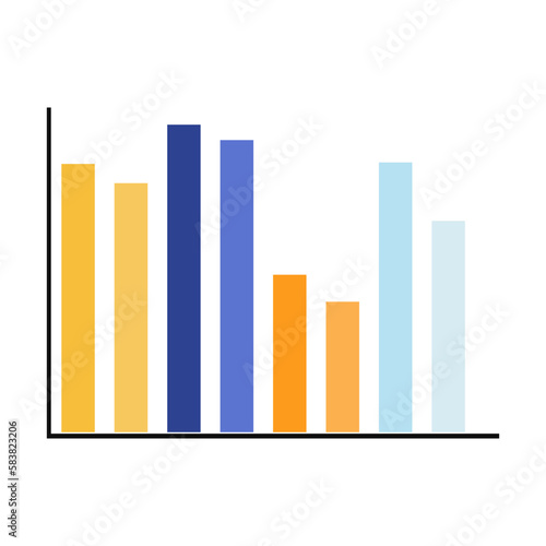 Infographics with charts. Graph for data analysis and web design. Vector illustration on a white background.