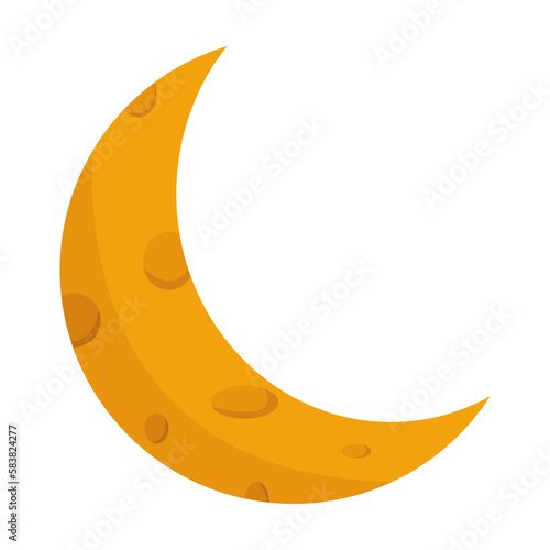 Crescent Moon with Start and Mosque Illustration