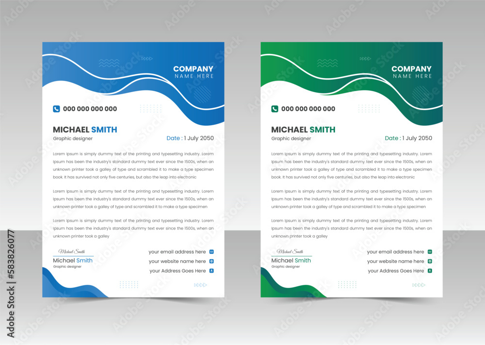Modern Creative & Clean letterhead design template Modern Creative & Clean letterhead design template