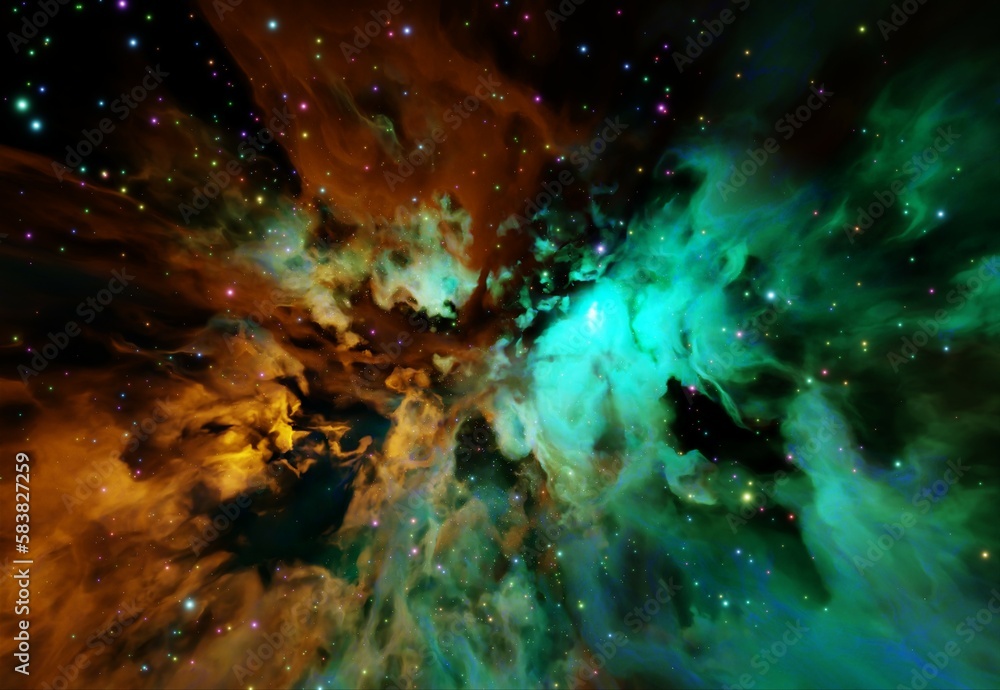 Fototapeta premium background with space nebula 3d render