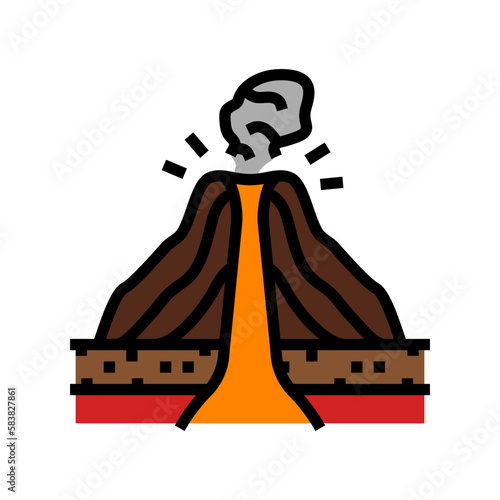cinder cones lava color icon vector illustration