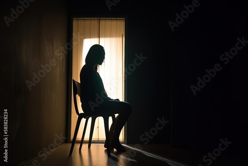 silhouette of a woman, generative ai image 