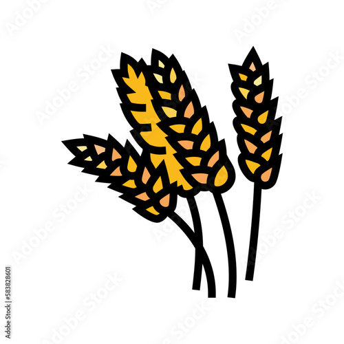 wheat ears harvest yellow color icon vector illustration