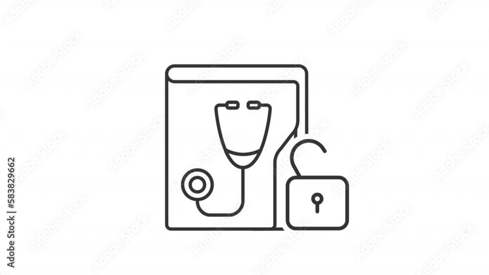 Animated phi linear icon. Protected health information. Patient data about health condition. Seamless loop HD video with alpha channel on transparent background. Outline motion graphic animation Animated phi linear icon. Protected health information. Patient data about health condition. Seamless loop HD video with alpha channel on transparent background. Outline motion graphic animation
