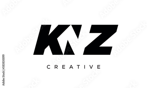 KNZ letters negative space logo design. creative typography monogram vector 