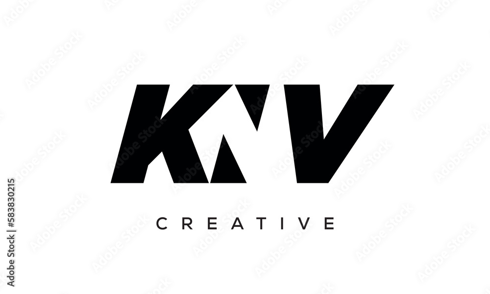 KNV letters negative space logo design. creative typography monogram vector KNV letters negative space logo design. creative typography monogram vector