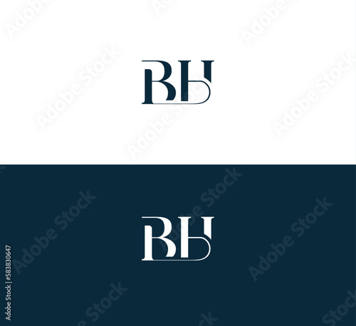 Abstract letter BH, HB logo. photo