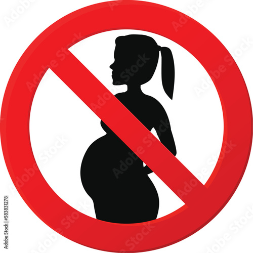 No Prohibition. Forbidden pregnant icon