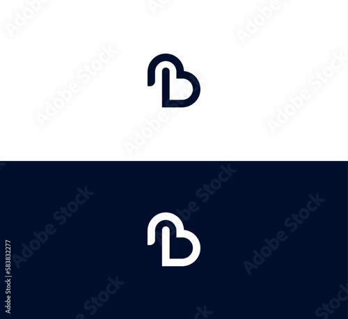 Initial BL, LB, B Letter logo vector template design.  photo