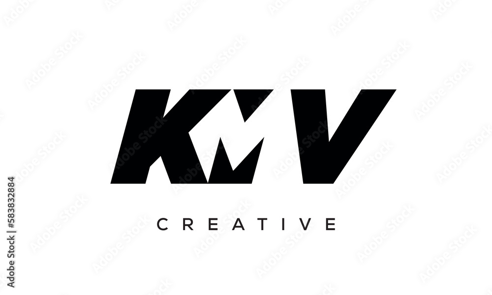 KMV letters negative space logo design. creative typography monogram vector KMV letters negative space logo design. creative typography monogram vector