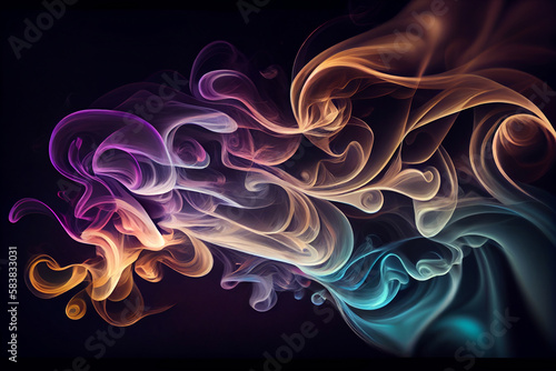 Colored smoke on black background. Abstract background
