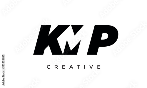 KMP letters negative space logo design. creative typography monogram vector 