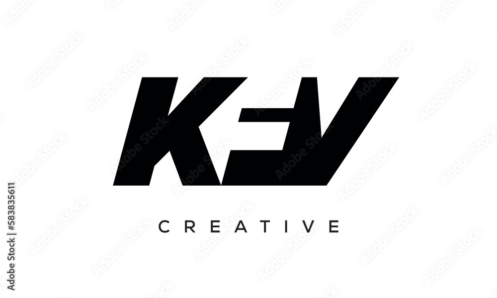 KFV letters negative space logo design. creative typography monogram vector KFV letters negative space logo design. creative typography monogram vector