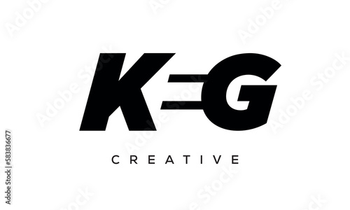 KEG letters negative space logo design. creative typography monogram vector 