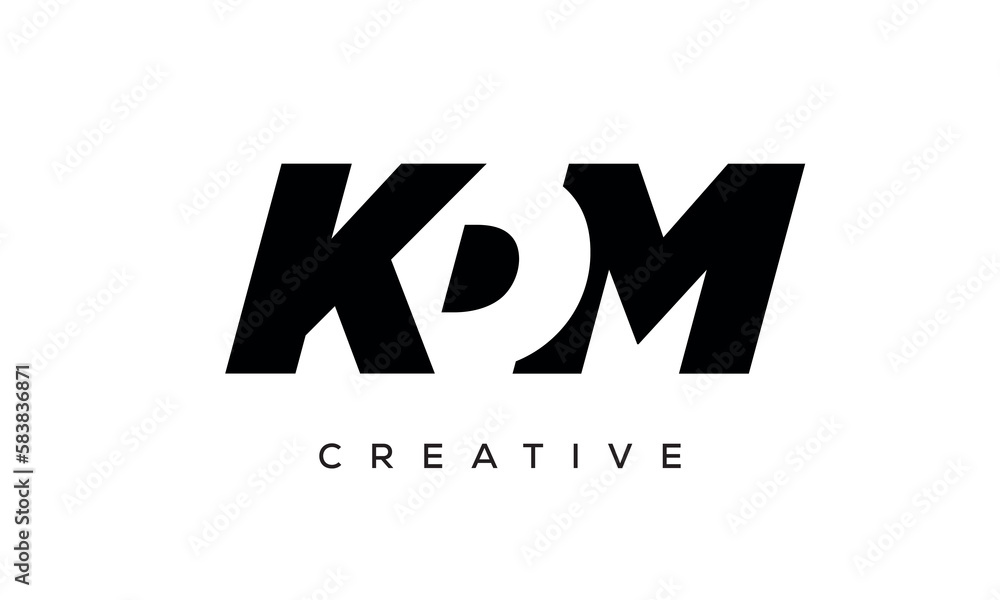 KDM letters negative space logo design. creative typography monogram vector KDM letters negative space logo design. creative typography monogram vector