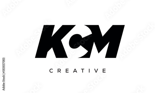 KCM letters negative space logo design. creative typography monogram vector 