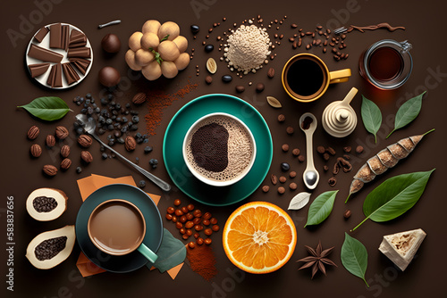 Coffee with many ingredients. Generative AI