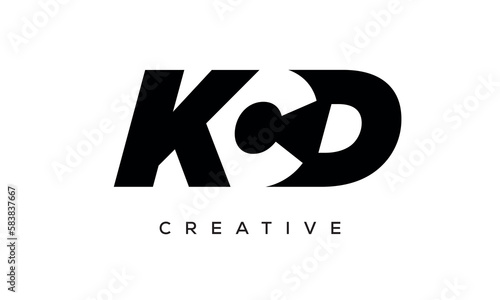 KCD letters negative space logo design. creative typography monogram vector 
