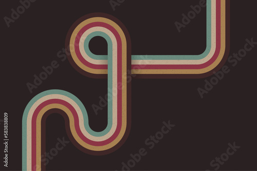 Abstract retro decorative background design with colorful disco lines 