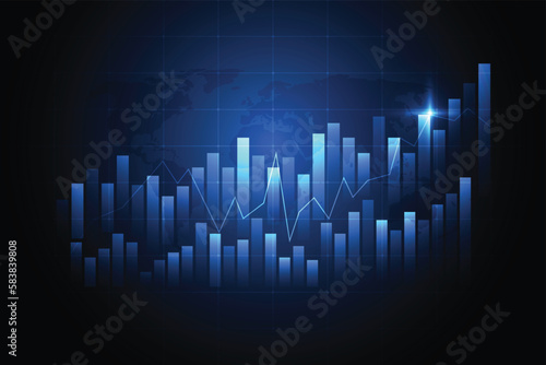 Business candle stick graph chart of stock market investment trading on white background design. Bullish point  Trend of graph. Vector illustration