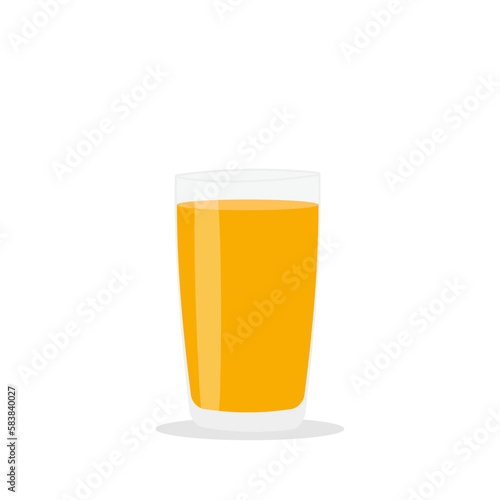 Glasses with fresh delicious orange juice in glass on white background