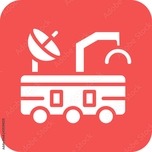 Vector Design Moon Rover Icon Style