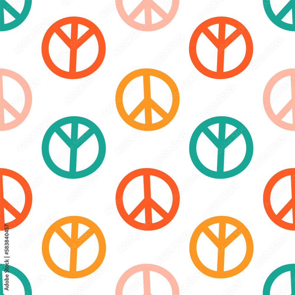 Seamless pattern with colorful peace symbols Seamless pattern with colorful peace symbols