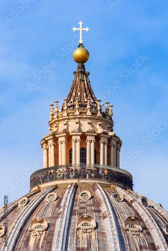 Fotótapéta Top of St. Peter's basilica dome in Vatican