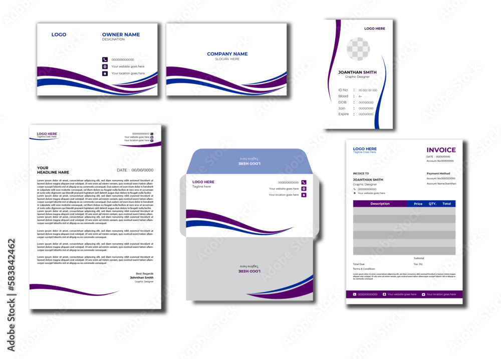 uniq corpurate business stationary 