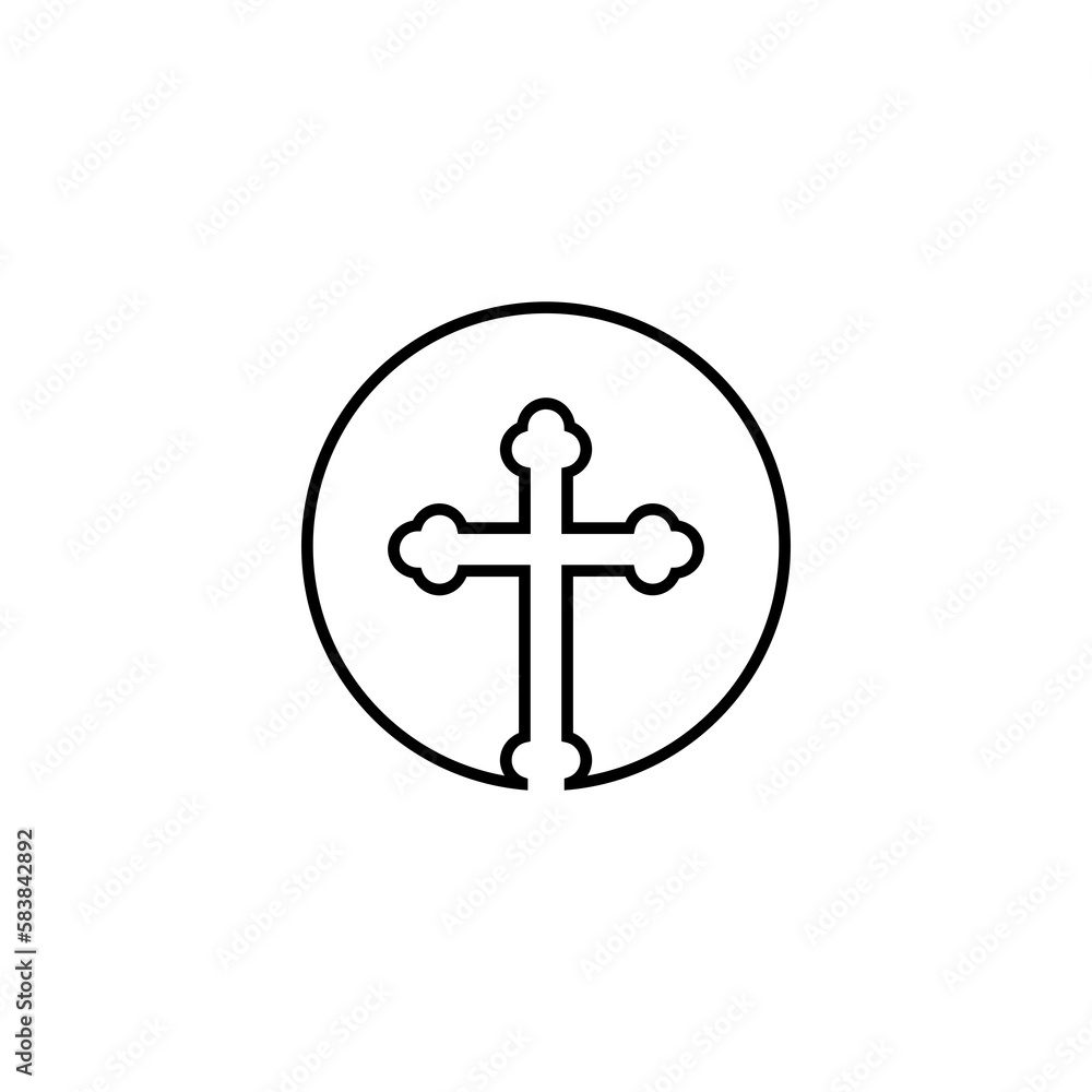 Christian cross icon isolated on transparent background Christian cross icon isolated on transparent background