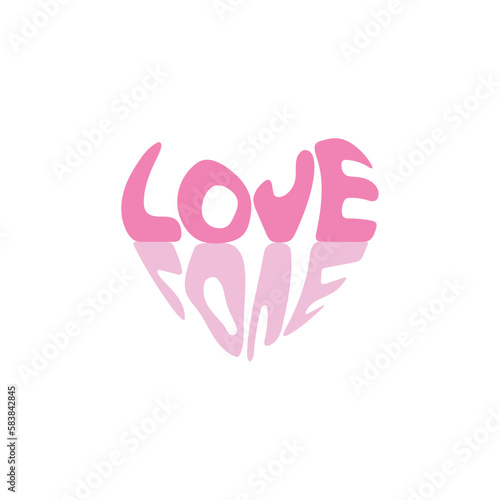 Love - slogans in shape heart. Fashion Quote, lettering text design for posters, t-shirt, cards and stickers. Vector illustration.