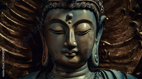 Buddha statue sculpture. deep meditation © dhansu