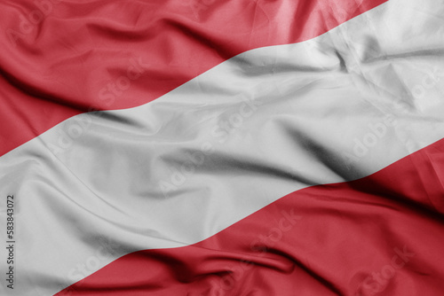waving national flag of austria .macro shot. 3D illustration