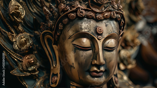 Buddha statue sculpture. deep meditation © dhansu