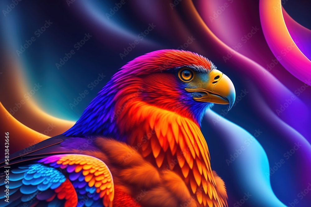 Fototapeta premium rainbow abstract hawk